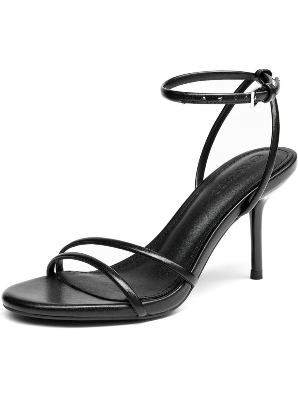 Women's Black Strappy High Heels Sandals Open Toe Ankle Strap Summer Dress Shoes